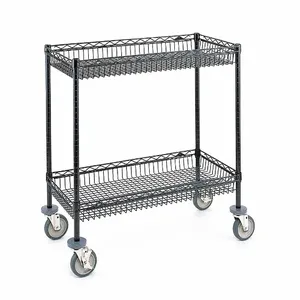 METRO 66171 Cart 2 Basket Black 39 H x 18 W x 48 | AF6CXZ 9X006