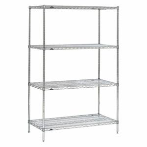 METRO 74P-4,2448NC-4 Wire Shelving Unit, Starter, 48 Inch x 24 Inch, 74 Inch Overall Height, 4 Shelves | CT3CFB 45RK88