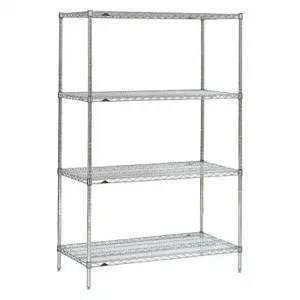 METRO 74P-4,2448NC-4 Wire Shelving Unit, Starter, 48 Inch x 24 Inch, 74 Inch Overall Height, 4 Shelves | CT3CFB 45RK88