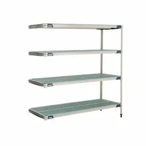 METRO AX566GX3 Plastic Industrial Shelving, 24 Inch x 60 Inch, 62 Inch Overall Height, 4 Shelves | CT3CCB 60YU48