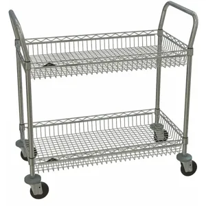 METRO H3C-2 CC9744A-4 2 4LD-4 Wire Basket Cart, 375 Lbs. Load Capacity, 36 Inch L x 18 Inch W x 38 Inch H | CD2WNP 45TY51