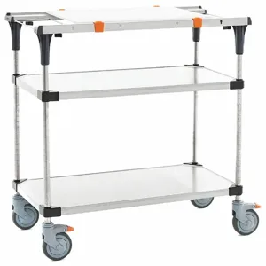 METRO MS1836-FSFS-PK1 Service Cart, 800 lbs Load Capacity, Stainless Steel, Silver | CE9JLC 55NE98