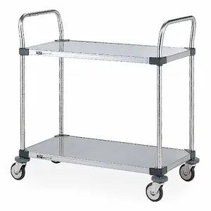 METRO MW105 Utility Cart Stainless Steel 2 Solid Shelves 18wx36l | AE8YFQ 6GJX9