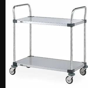 METRO MW108 Utility Cart Stainless Steel 2 Solid Shelves 24wx36l | AE8YFR 6GJY0