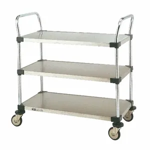 METRO MW208 Utility Cart Stainless Steel 3 Solid Shelves 24wx36l | AE8YFU 6GJY2