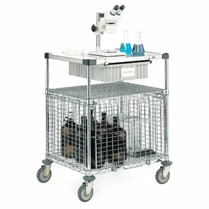 METRO SECMLAB/US24FA/TB93050NAT Wire Security Cart 2 Shelf 39x24 | AF6AKU 9UAF4