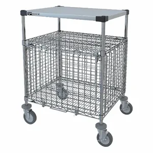 METRO SECMLAB Wire Security Cart Stainless Steel 39h 24w x 30l | AE8YGB 6GJY9