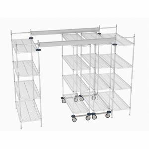 METRO TT10-E2148M1848C Overhead Track Shelving Complete Kit, 72 Inch Size Track Length, 48 Inch Overall Width | CT3BUM 60YV89