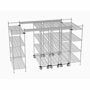 METRO TT12-E2460M1860C Overhead Track Shelving Complete Kit, 90 Inch Size Track Length, 60 Inch Overall Width | CT3BUQ 60YV92