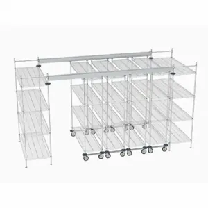 METRO TT14-E2460M1860C Overhead Track Shelving Complete Kit, 114 Inch Size Track Length, 60 Inch Overall Width | CT3BUJ 60YV94