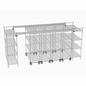 METRO TT16-E2460M2460C Overhead Track Shelving Complete Kit, 138 Inch Size Track Length, 60 Inch Overall Width | CT3BUL 60YV96