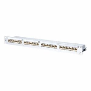 METZ CONNECT 130856-E Patch Panel, Rack, Anodized Aluminum, RJ45, 180 Deg Mounting Angle, 24 Ports, Unequipped | CT3CLE 802L16