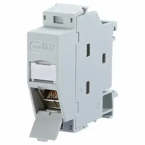 METZ CONNECT 1309A17003-E Rail-Mount Module, Cat6, Data/Hdbaset/Power, 8 Poles, 45 Deg. Angled, Cable, Zinc Die-Cast | CT3CGQ 802LA4