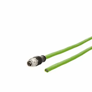 METZ CONNECT 142M2X10005 Ethernet Cable, Cat6, M12 Male Straight X Open End Straight, 4 Pins, 0.5 M Lg, Green, Pur | CT3CHB 802LE8