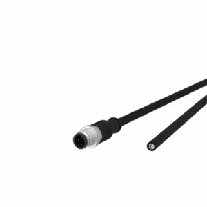 METZ CONNECT 142MCA10010 Sensor Cable, M12 Female Straight x Free End, 4 Pins, Black, Pur, 1 M Cable Length | CT3CMB 802LF4