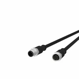 METZ CONNECT 142MCA12010 Sensor Cable, M12 Male Straight x M12 Female Straight, 4 Pins, Black, Pur | CT3CMT 802LF8