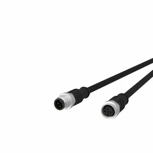 METZ CONNECT 142MCA12050 Sensor Cable, M12 Male Straight x M12 Female Straight, 4 Pins, Black, Pur | CT3CMU 802LF7