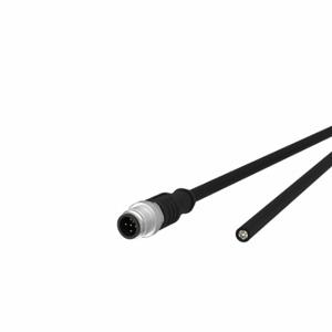 METZ CONNECT 142MDA10010 Sensor Cable, M12 Female Straight x Free End, 5 Pins, Black, Pur, 1 M Cable Length | CT3CNF 802LG4