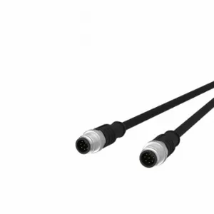 METZ CONNECT 142MEA11010 Sensor Cable, M12 Female Straight x M12 Female Straight, 8 Pins, Black, Pur | CT3CMK 802LJ0