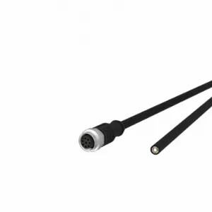 METZ CONNECT 142MEA20010 Sensor Cable, M12 Male Straight x Bare Wire, 8 Pins, Black, Pur, 1 M Cable Length | CT3CMM 802LH6