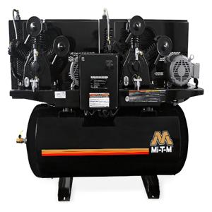 MI-T-M ADD-23110-120HM Electric Air Compressor, Duplex Horizontal, 68.4 Cfm, 10 HP, 230 V, 1 Phase, 78 A | CV6ZCJ