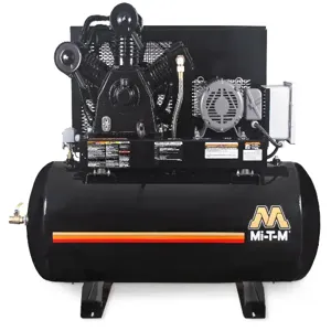 MI-T-M ADS-23110-120H Electric Air Compressor, Simplex Horizontal, 120 Gallon, 34.2 Cfm, 230 V, 1 Phase, 39 A | CV6YYP