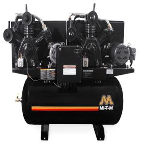 MI-T-M AED-20315-120H Electric Air Compressor, Duplex, 120 Gallon, 15 HP, 200 V, 3 Phase, 88 A | CV6YXW