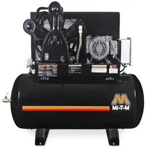 MI-T-M AES-20315-120HM Electric Air Compressor, Simplex Horizontal, 46.5 Cfm, 15 HP, 200 V, 3 Phase, 44 A | CV6ZCV