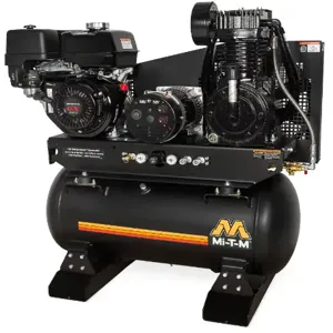 MI-T-M AG2-SH13-30ME Air Compressor/Generator Combination, Gasoline, Electric Start, 30 Gallon, 16.4 Cfm, 4000 W | CV6YWB