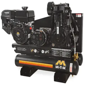 MI-T-M AG2-SM14-08M1 Air Compressor/Generator Combination, Gasoline, 8 Gallon, 420 cc, 16.4 Cfm, 4000 W | CV6ZHY