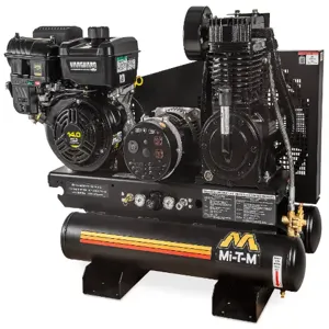 MI-T-M AG2-SV14-08M1 Air Compressor/Generator Combination, Gasoline, 8 Gallon, 408 cc, 16.4 Cfm, 4000 W | CV6ZHX