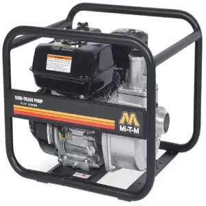 MI-T-M WTP-S02-1MGH Semi-Trash Pump, 2 x 2 Inch Suction Discharge, 115 Feet Head, 50 Psi, 118 cc Honda | CV6ZHF