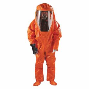 MICROCHEM 68-6000 Encapsulated Suit, Side, Taped/Welded Seam, Orange, M | CT3DBV 48MD72
