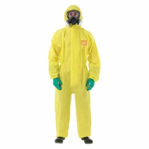 MICROCHEM YE30-W-92-111-04 Chemical Resistant Coverall, Light Duty, Welded Seam, Yellow, L, 6 Pack | CT3CZV 48MD01