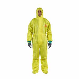 MICROCHEM YE30-W-92-122-05 Chemical Resistant Coverall, Light Duty, Welded Seam, Yellow, XL, 6 Pack | CT3DAB 48MD10