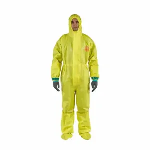 MICROCHEM YE30-W-92-122-04 Chemical Resistant Coverall, Light Duty, Welded Seam, Yellow, L, 6 Pack | CT3CZW 48MD09