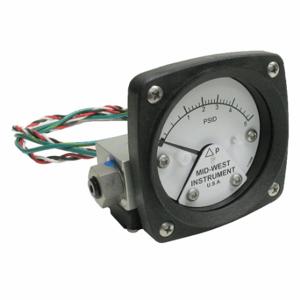 MIDWEST INSTRUMENTS 120AA-00-O-AA-5P Differential Pressure Gauge And Switch, 0 To 110 PSId, Back, Spdt, 120, Aluminum | CT3EVG 783YN5