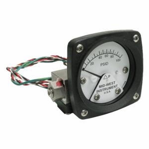 MIDWEST INSTRUMENTS 120SA-00-O-AA-100P Differential Pressure Gauge And Switch, 0 To 110 PSId, Back, Spdt, 120, Piston, Npt | CT3EVM 783YR2