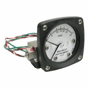 MIDWEST INSTRUMENTS 120SA-00-O-AA-30P Differential Pressure Gauge And Switch, 0 To 110 PSId, Back, Spdt, 120, Piston, Npt | CT3EWC 783YP9