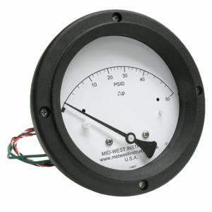 MIDWEST INSTRUMENTS 120SC-00-O-AA-50P Differential Pressure Gauge And Switch, 0 To 110 PSId, Back, Spdt, 120, Piston, Npt | CT3EVP 783YT8