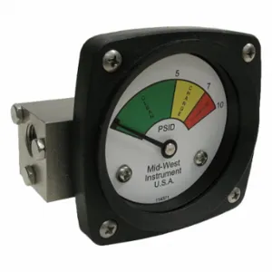 MIDWEST INSTRUMENTS 522S-010V 3-Color Differential Pressure Indicator, 0 To 10 PSId, 522, Nema 4X, Female, Npt | CT3ENG 61TG99