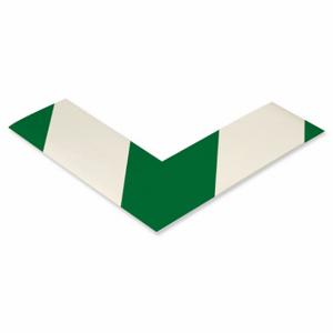 MIGHTY LINE AngleGW Floor Marking Tape, L, Striped, Green/White, No Legend, 2 X 6 Inch, 50 Mil Tape | CT3EZH 783G96