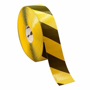 MIGHTY LINE MTH370 Bodenmarkierungsband, gestreift, schwarz/gelb, 3 Zoll x 100 Fuß, 50 mil Banddicke | CT3EZN 783G85