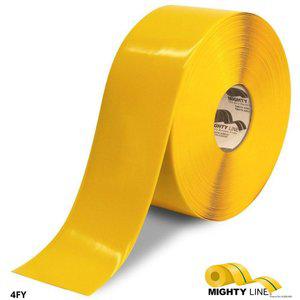 MIGHTY LINE 4FY Industrial Floor Tape, 4 Width, Yellow Freezer Tape, 100 ft Long | AX3KJR