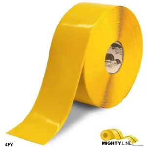 MIGHTY LINE 4FY Industrial Floor Tape, 4 Width, Yellow Freezer Tape, 100 ft Long | AX3KJR