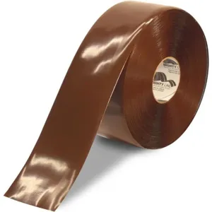 MIGHTY LINE 4RBRWN Floor Marking Tape, 4 Width, Brown, 100 ft Long | AX3KHX