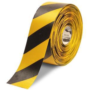 MIGHTY LINE 4RYCHV Industrial Floor Tape, 4 Width, Yellow with Black Chevrons, 100 ft Long | AX3KJJ