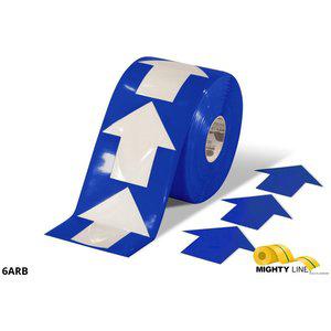 MIGHTY LINE 6ARB Industrial Floor Tape Marker, 6 Width, Blue, 200 Arrow Tape, 100 ft Long | AX3KLH