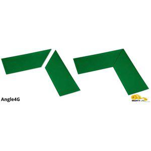 MIGHTY LINE Angle4G Industrial Floor Tape Marker, 4 Width, Green Angle, PK25 | AX3KLY