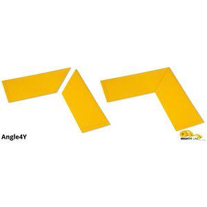 MIGHTY LINE Angle4Y Industrial Floor Tape Marker, 4 Width, Yellow Angle, PK25 | AX3KMC